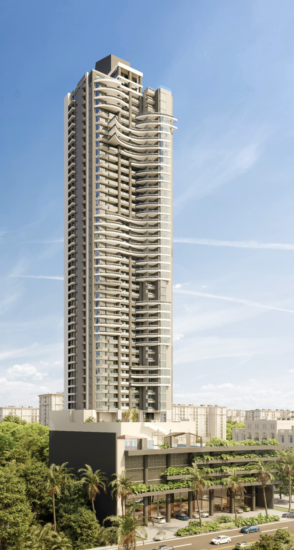 Render de la torre Luxor 500 de 47 pisos en El Cangrejo