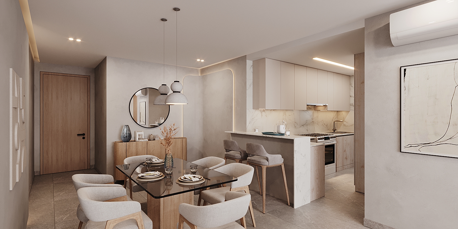Comedor / Cocina en una residencia de Luxor 500