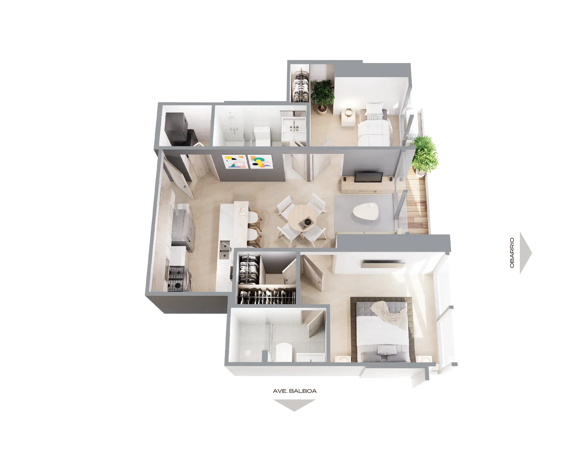 Plano de la residencia de 64 m² en Luxor 500